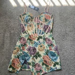 Strappy floral mini dress - Small